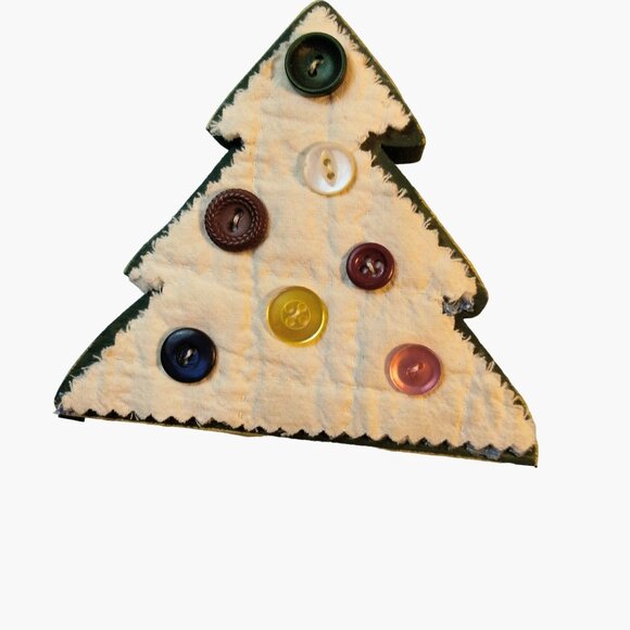 Handmade Wooden Christmas Tree Decor Button Ornaments rustic cottage Cabin - Picture 5 of 6